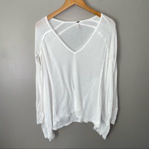 Free people waffle knit oversized light weight sweater